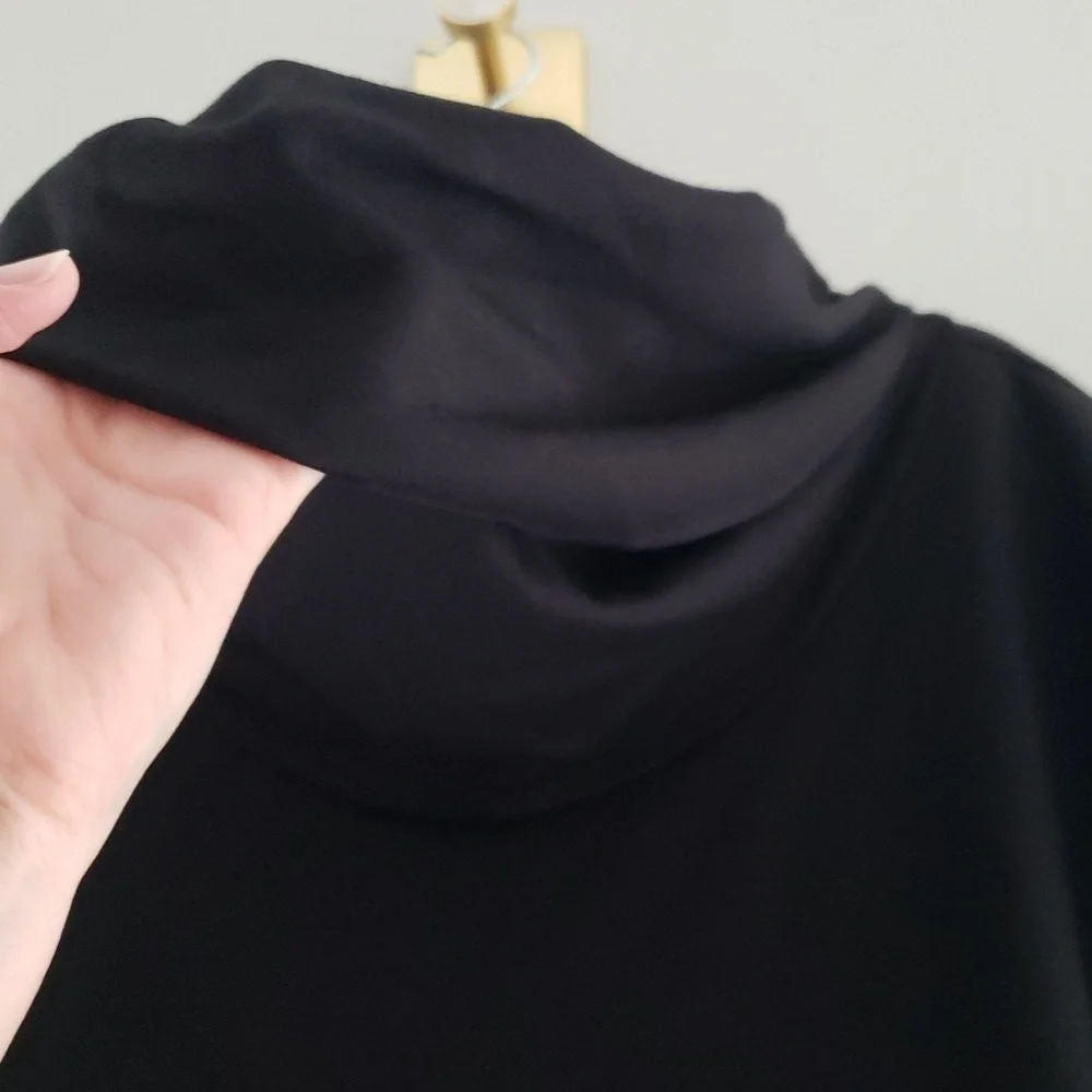 Bryn Walker Women Lavinia Tunic Top Medium Black Cowl Neck Lagenlook Minimalist - Picture 6 of 15